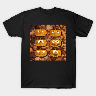 HALLOWEEN Jack-o-lanterns, Fall Leaves, Autumn design T-Shirt